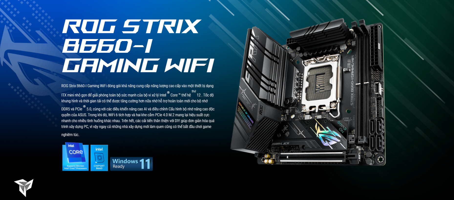 Mainboard Asus ROG STRIX B660-I GAMING WIFI (Intel) - HugoTech - Beat the Lowest Price